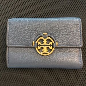 Tory Burch Navy Blue Leather Card Holder